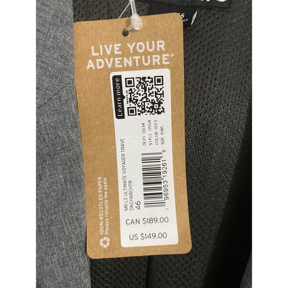 Eddie Bauer ultimate voyager travel blazer men’s size 46 gray NEW sport coat - Picture 4 of 9